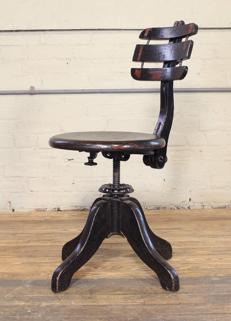 Antique Adjustable Wooden Desk Stool by Cook at 1stDibs desk stools, adjustable desk stool