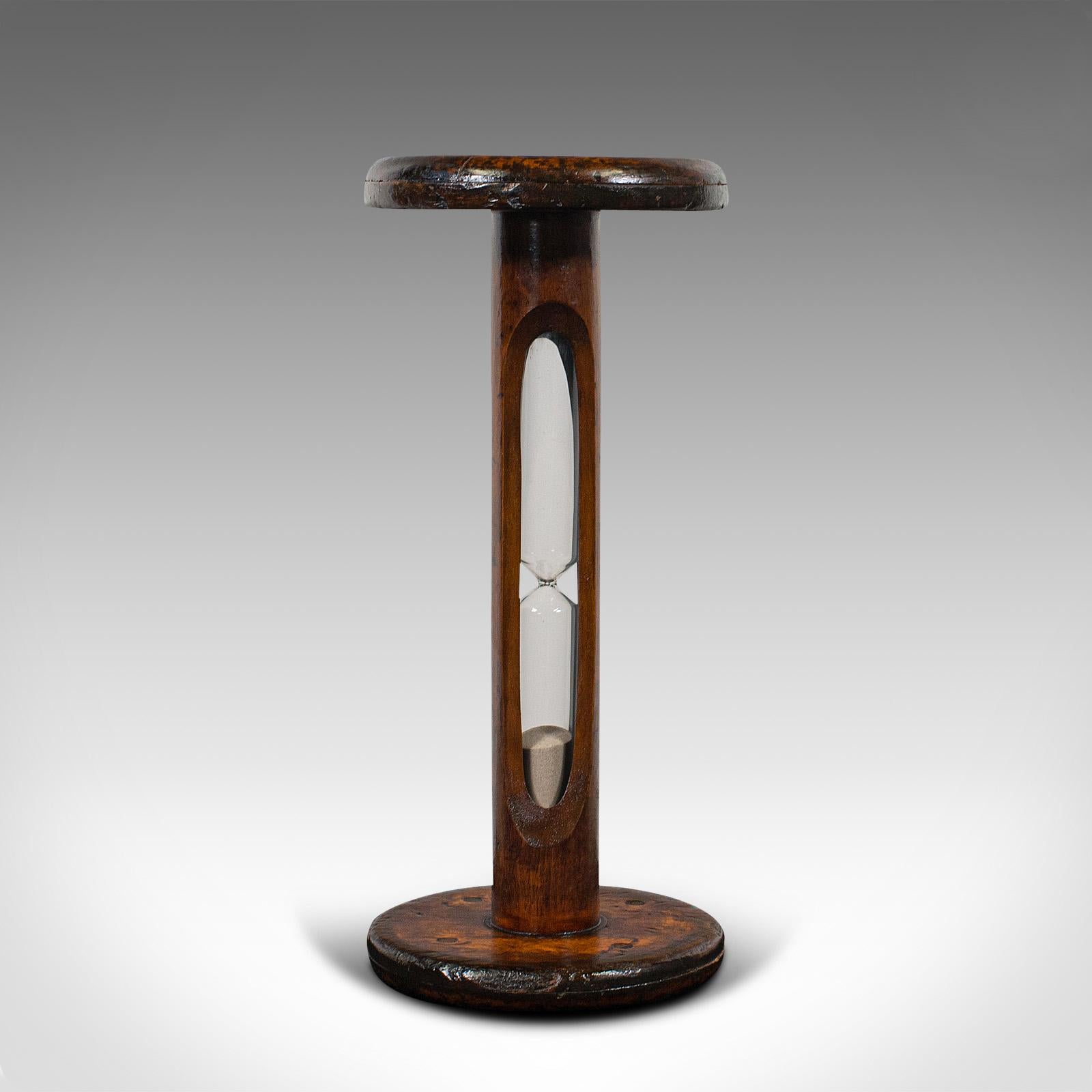 19th Century Antique Cookie Baking Sand Timer, English, Fruitwood, Glass, Victorian, C.1900