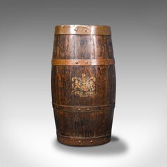 Antique Coopered Barrel Stick Stand, English, Oak, Hallway Portico, Victorian