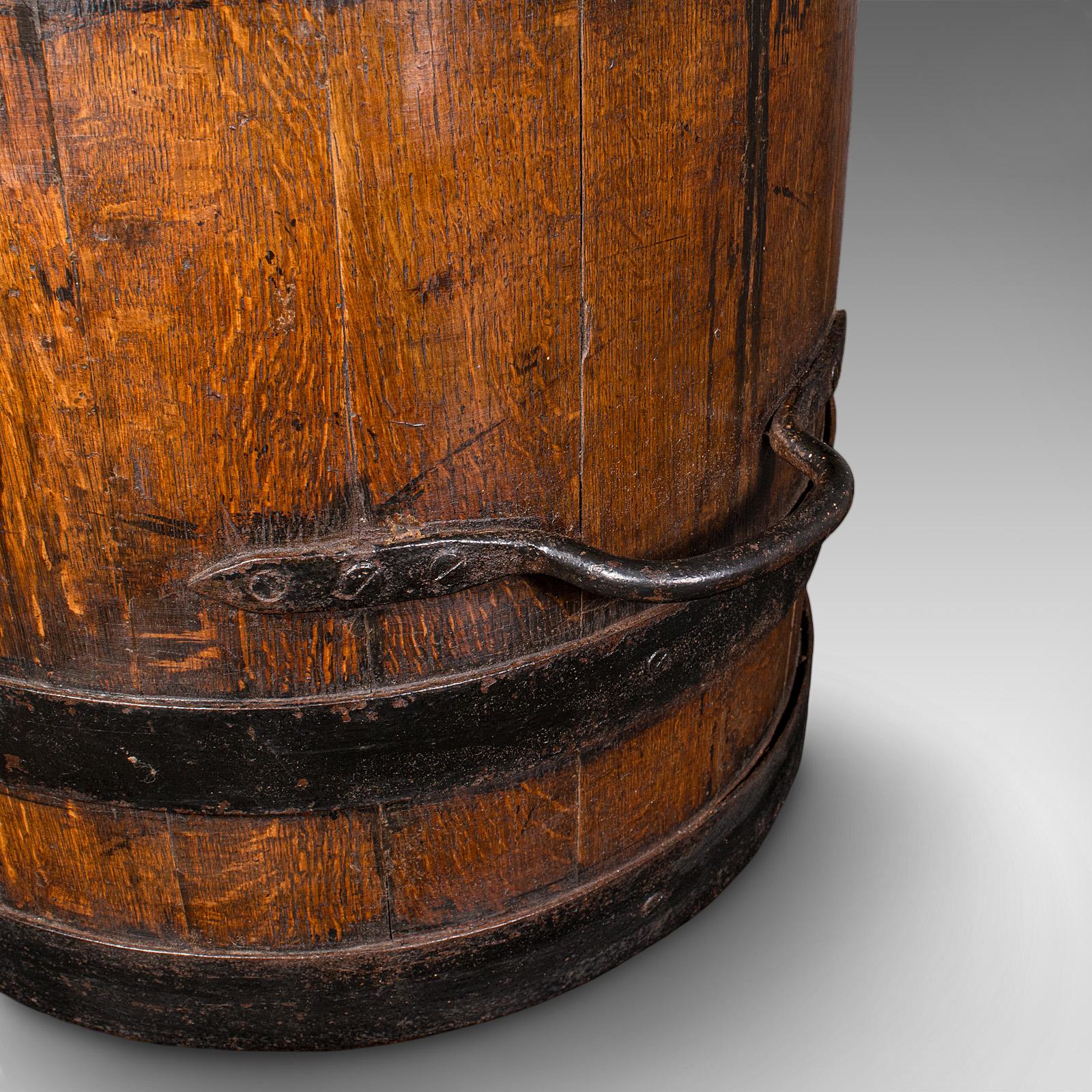 Antique Coopered Stick Stand, English, Oak, Barrel, Umbrella Loop, Victorian in vendita 2