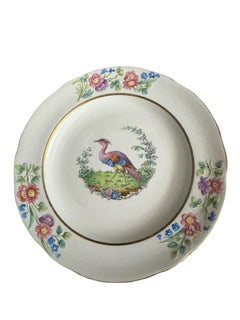Antique Copeland Spode Plate With Exotic Bird - Set of Five