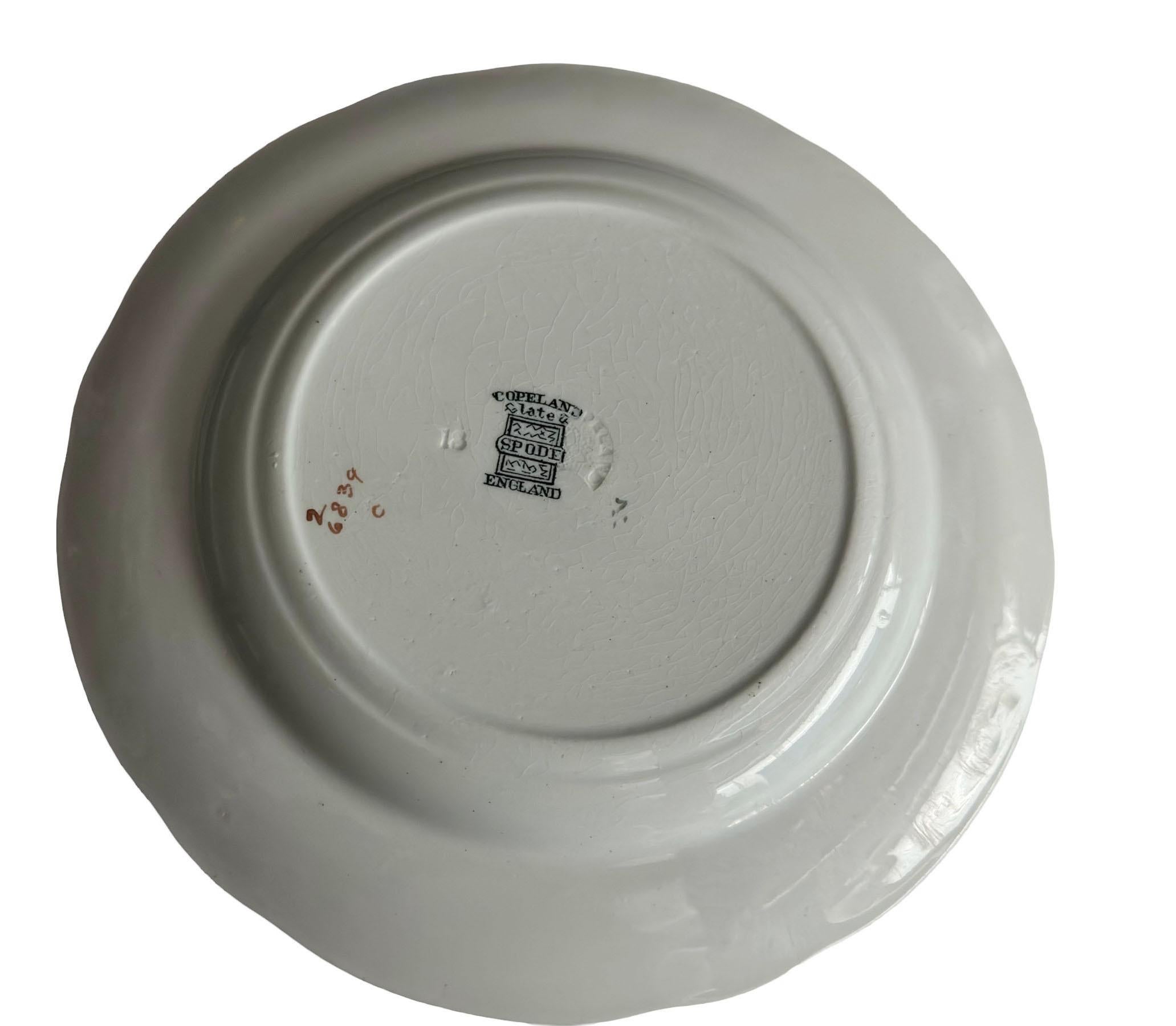 Assiette ancienne de Copeland Spode avec oiseau exotique - Lot de cinq en vente 2