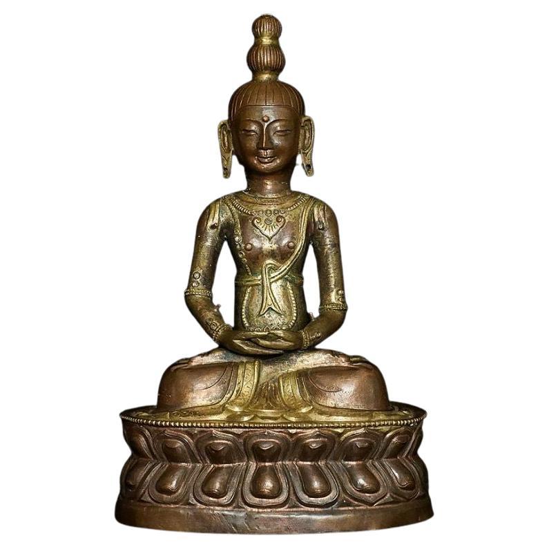 Antique Copper Amitayus Buddha Statue from Mongolia For Sale