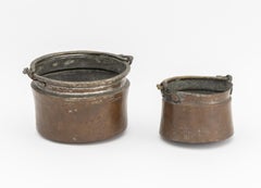 Antique Copper and Brass Cauldrons, 2