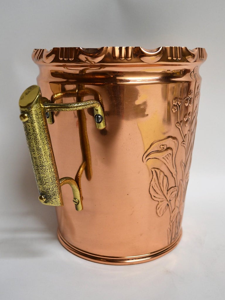 Antique Copper and Brass Champagne or Wine Cooler For Sale at 1stDibs