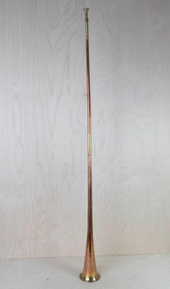 Antique Copper And Brass Coach or Post Horn. English, Late 19th Century