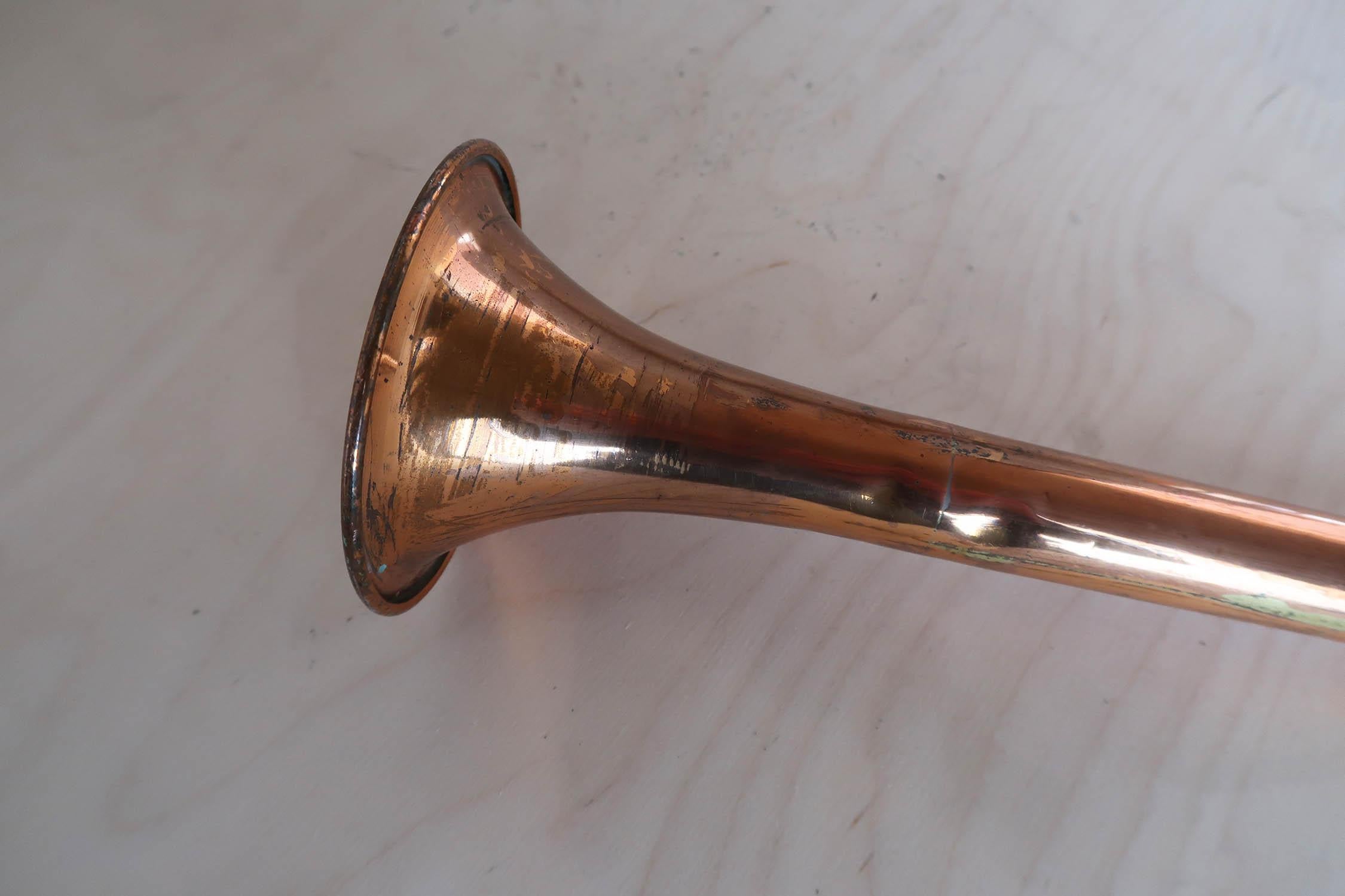 Antique Copper And Brass Coach or Post Horn. English, Late 19th Century 2
