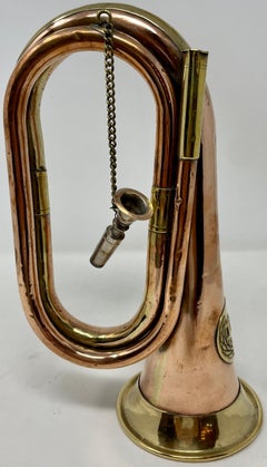 Antique Copper and Brass Military Bugle, Circa 1890-1910