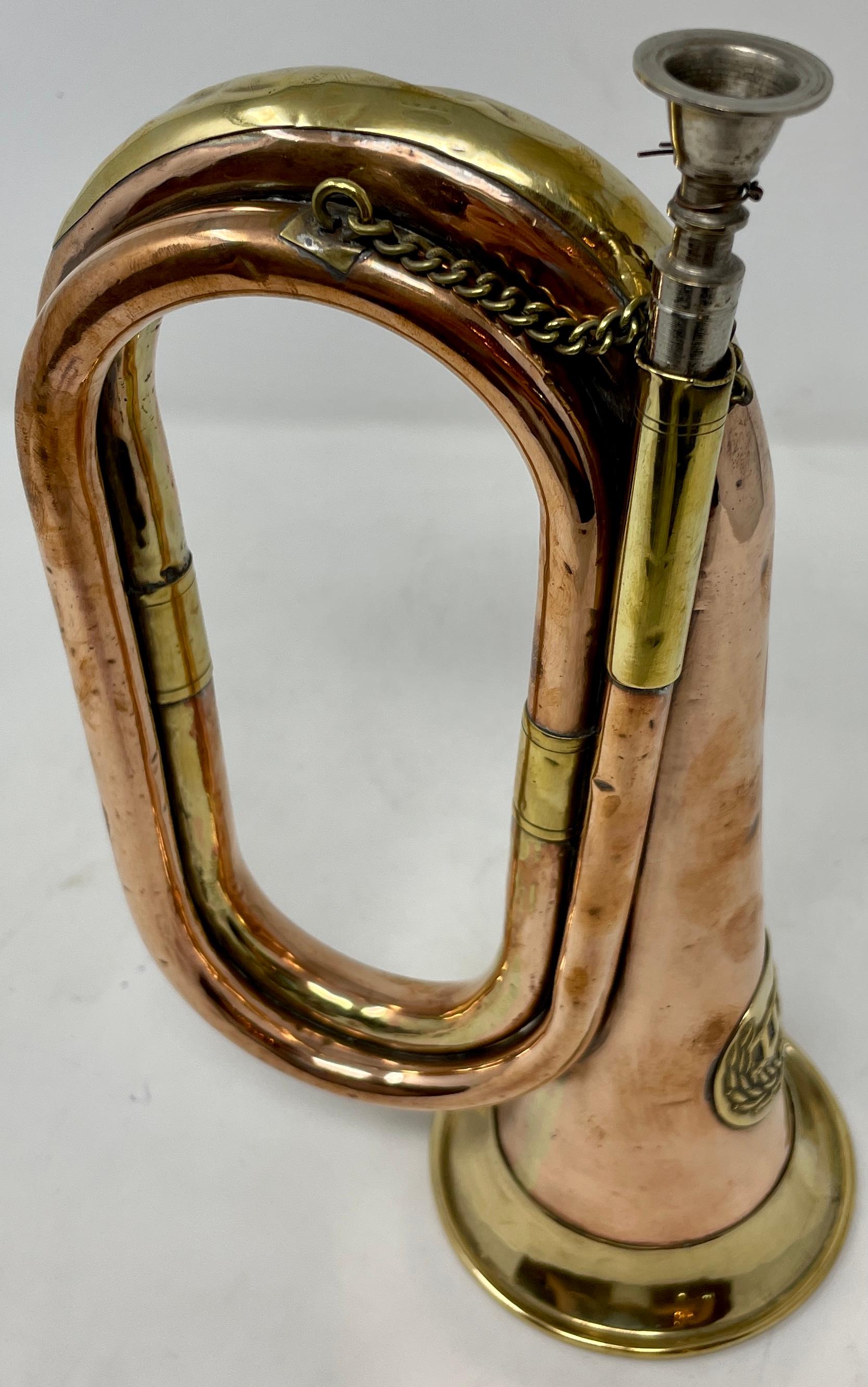 Antique Copper and Brass Military Bugle, Circa 1890-1910 In Good Condition In New Orleans, LA