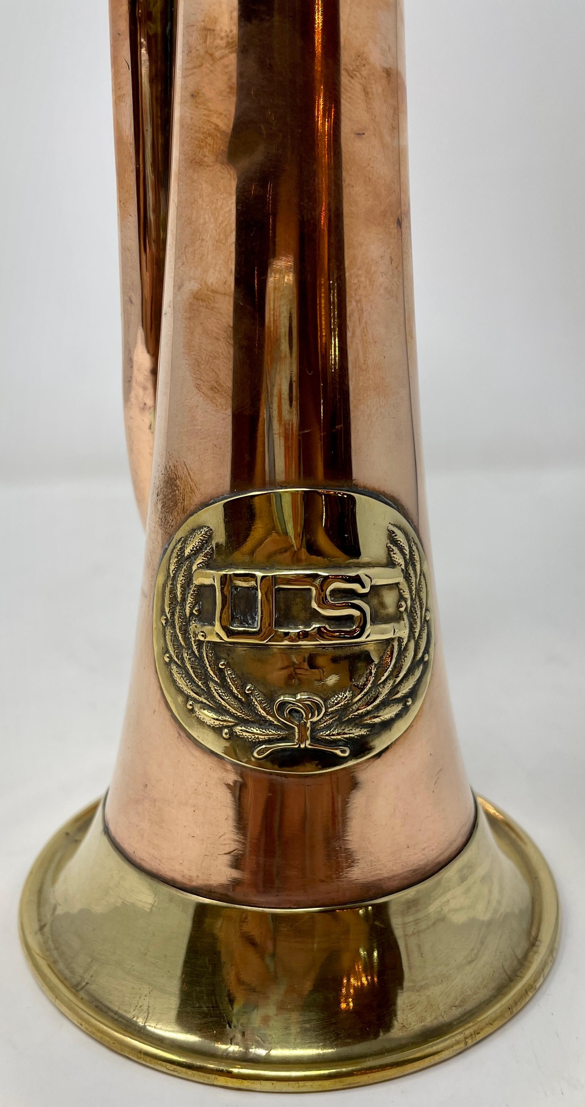 Antique Copper and Brass Military Bugle, Circa 1890-1910 1