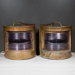 Lanterne per navi in rame e ottone antico