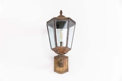 Antike Kupfer- und Messing-Wandlaterne Licht Lampe. c.1910