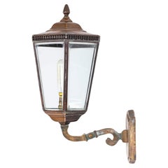 Antique Copper and Brass Wall Mounted Lantern Light Lamp. c.1910