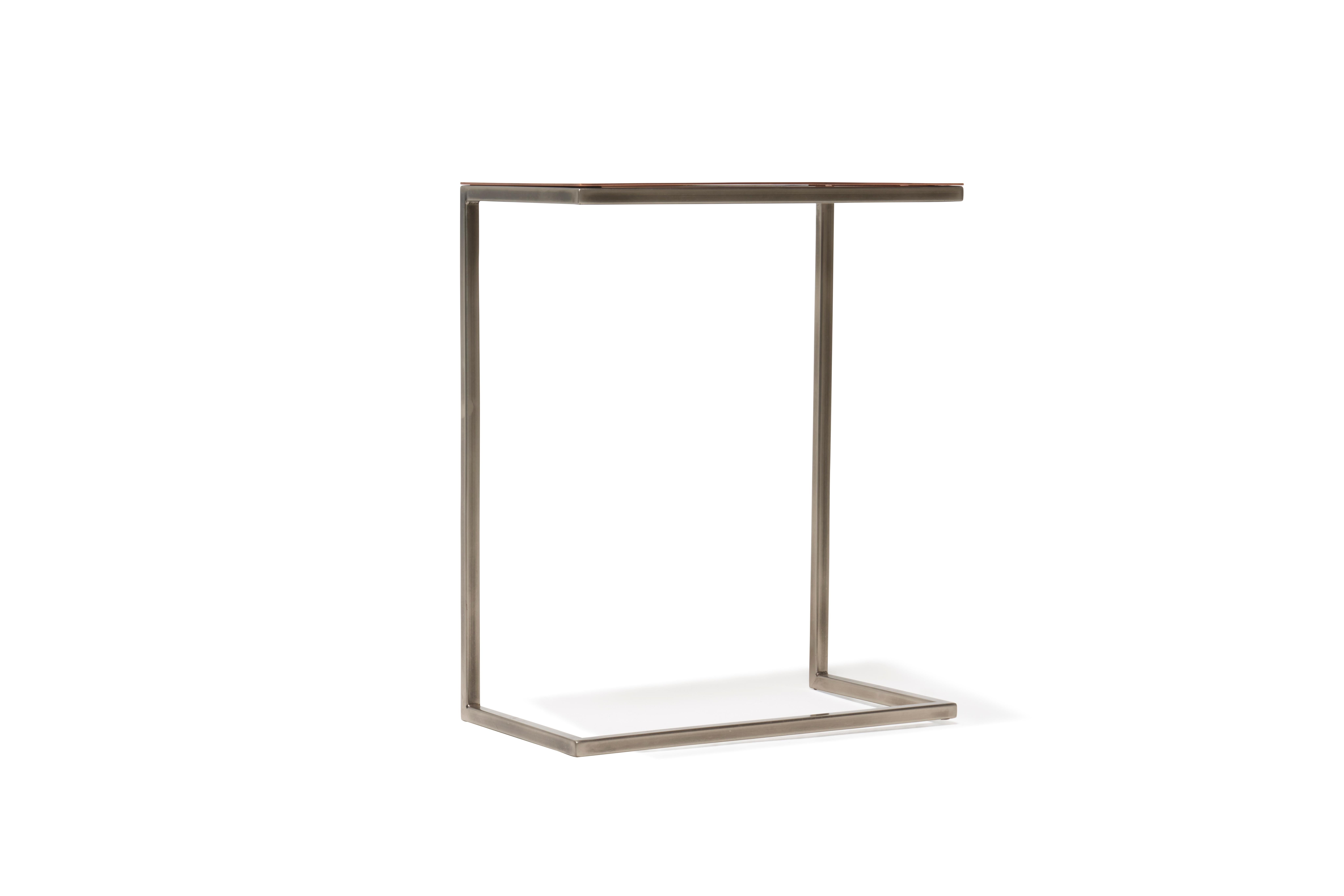 Blackened Antique Copper & Antique Nickel Side Table For Sale
