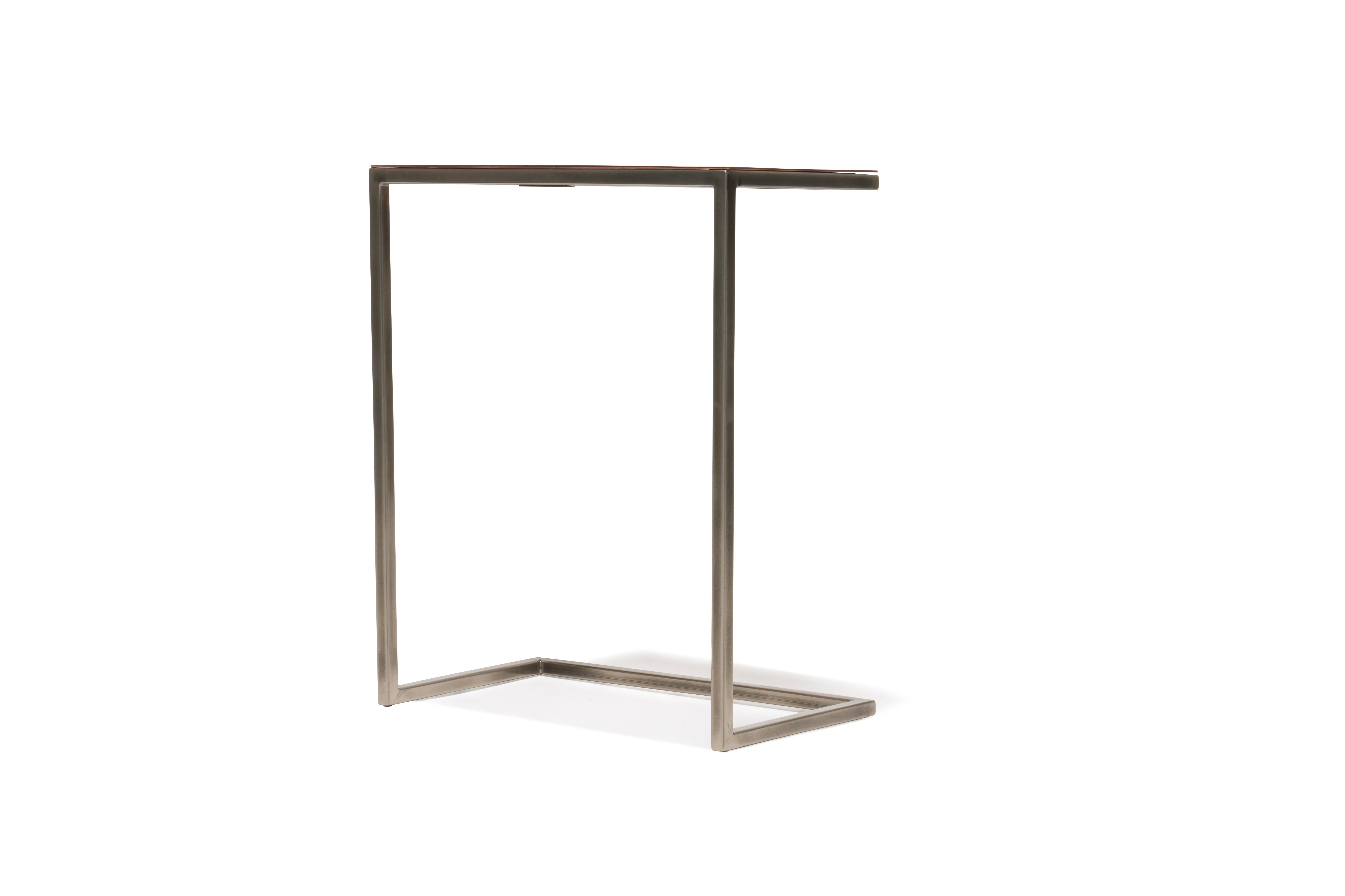 Contemporary Antique Copper & Antique Nickel Side Table For Sale
