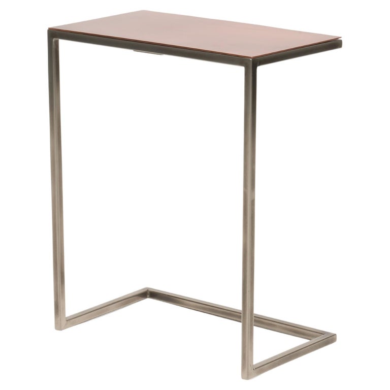 Antique Copper and Antique Nickel Side Table For Sale at 1stDibs