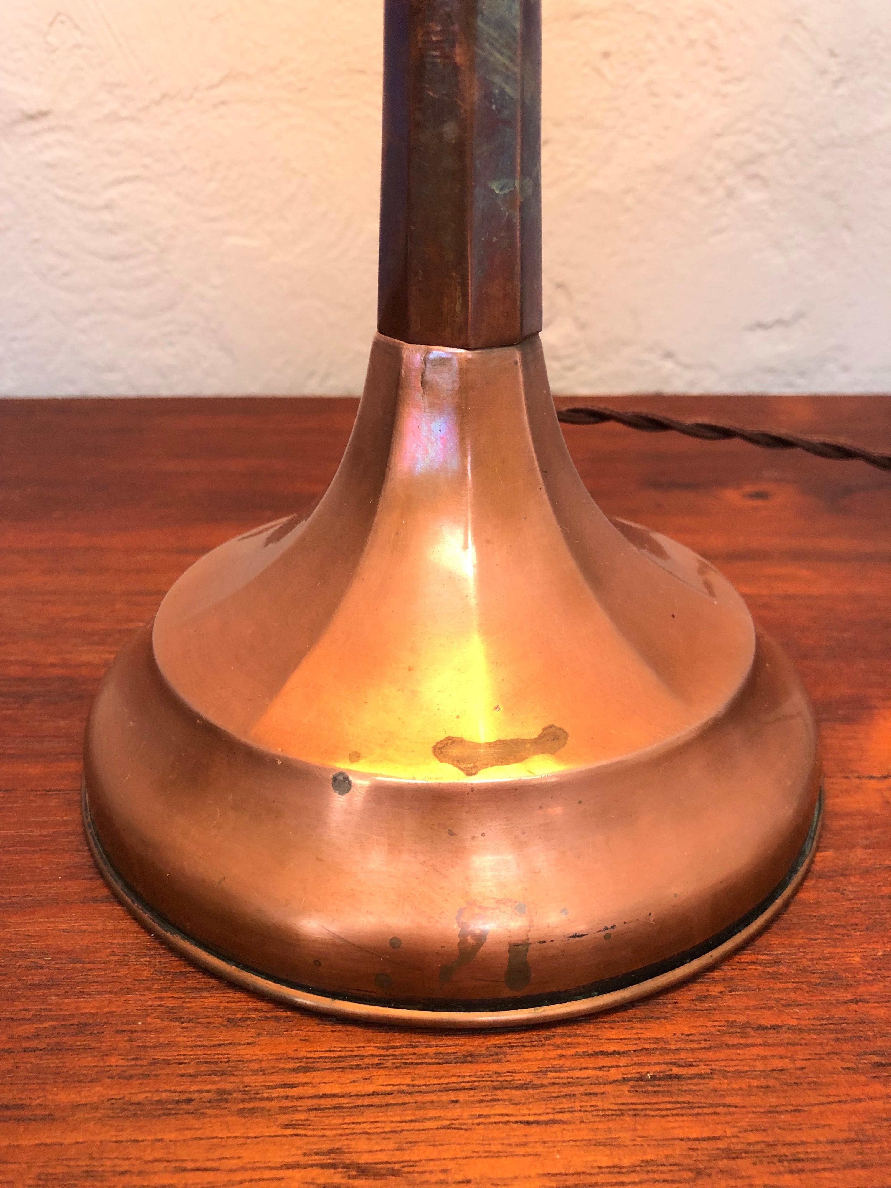 Hand-Crafted Antique Copper Art Deco Strindberg Lamp from Sweden  For Sale