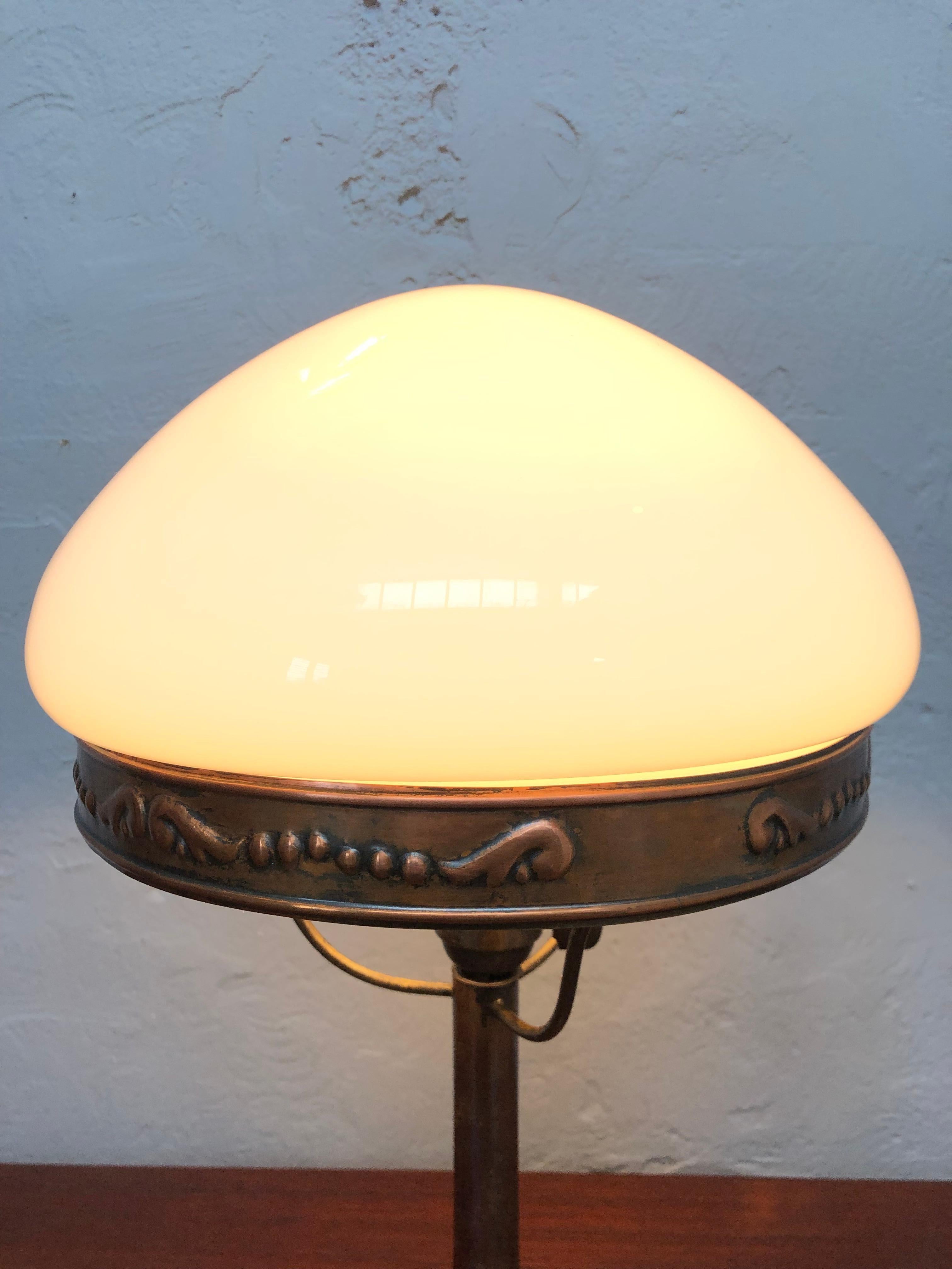 Antique Copper Art Deco Strindberg Lamp from Sweden  In Good Condition For Sale In Søborg, DK
