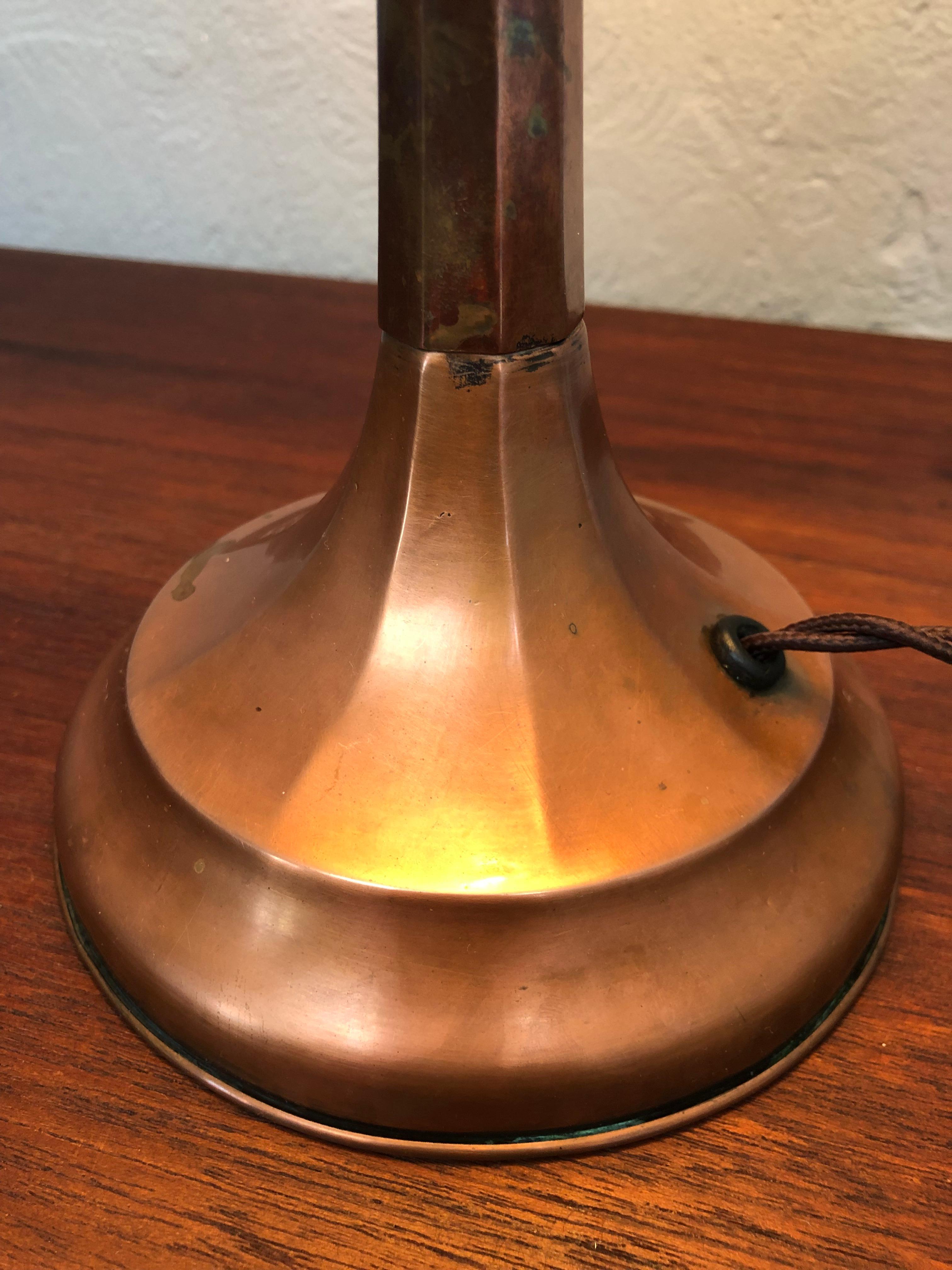 Mid-20th Century Antique Copper Art Deco Strindberg Lamp from Sweden  For Sale