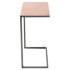 Antique Copper & Blackened Steel Side Table