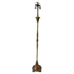 Antique Copper Brass Mixed Metal Ornate Moorish Style Hand Crafted Floor Lamp