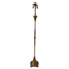 Antique Copper Brass Mixed Metal Ornate Moorish Style Hand Crafted Floor Lamp (lampe de sol de style mauresque)