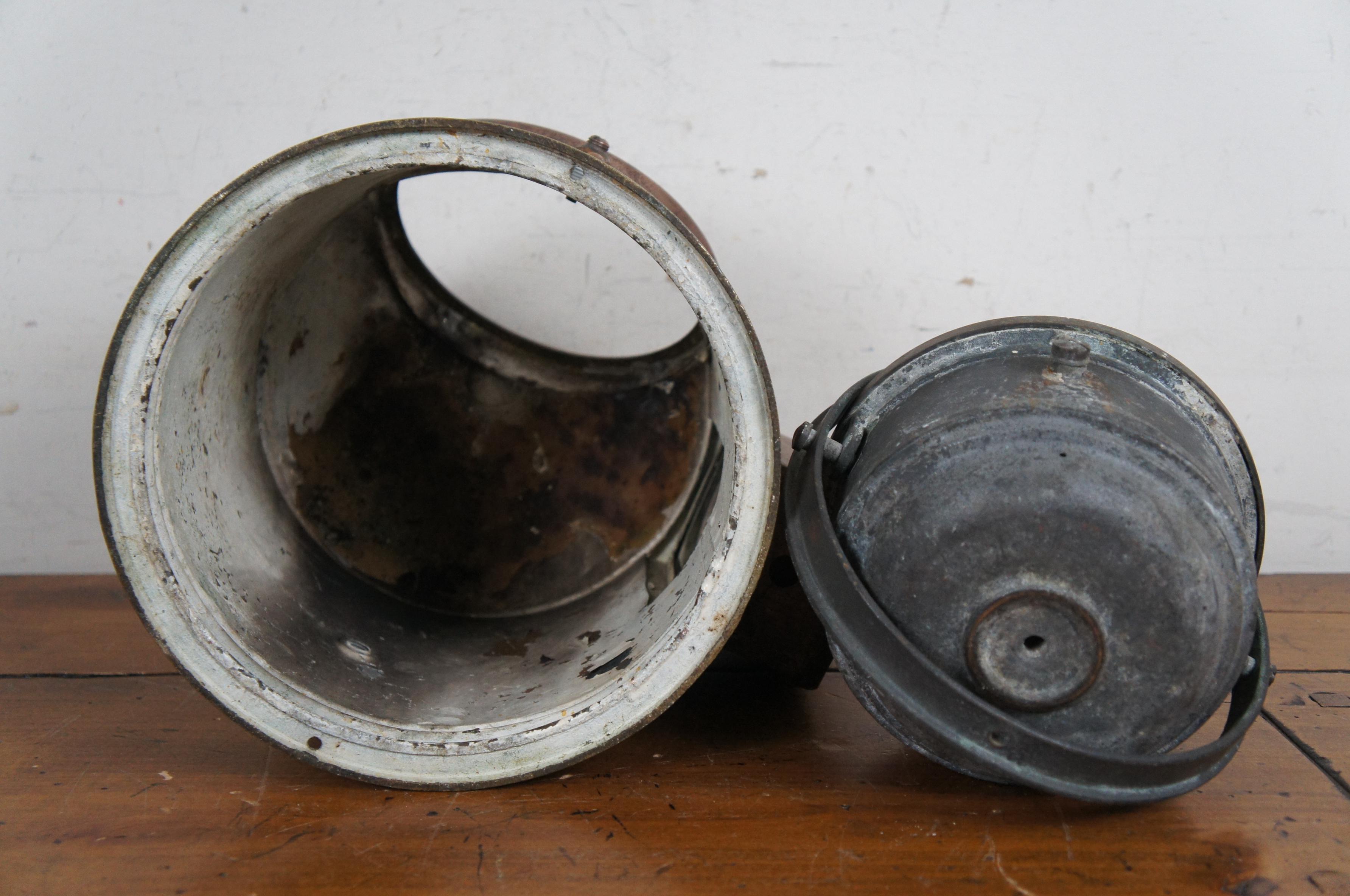 Antique Copper Brass Nautical Maritime Gimbal Compass Binnacle Oil Lamp 11