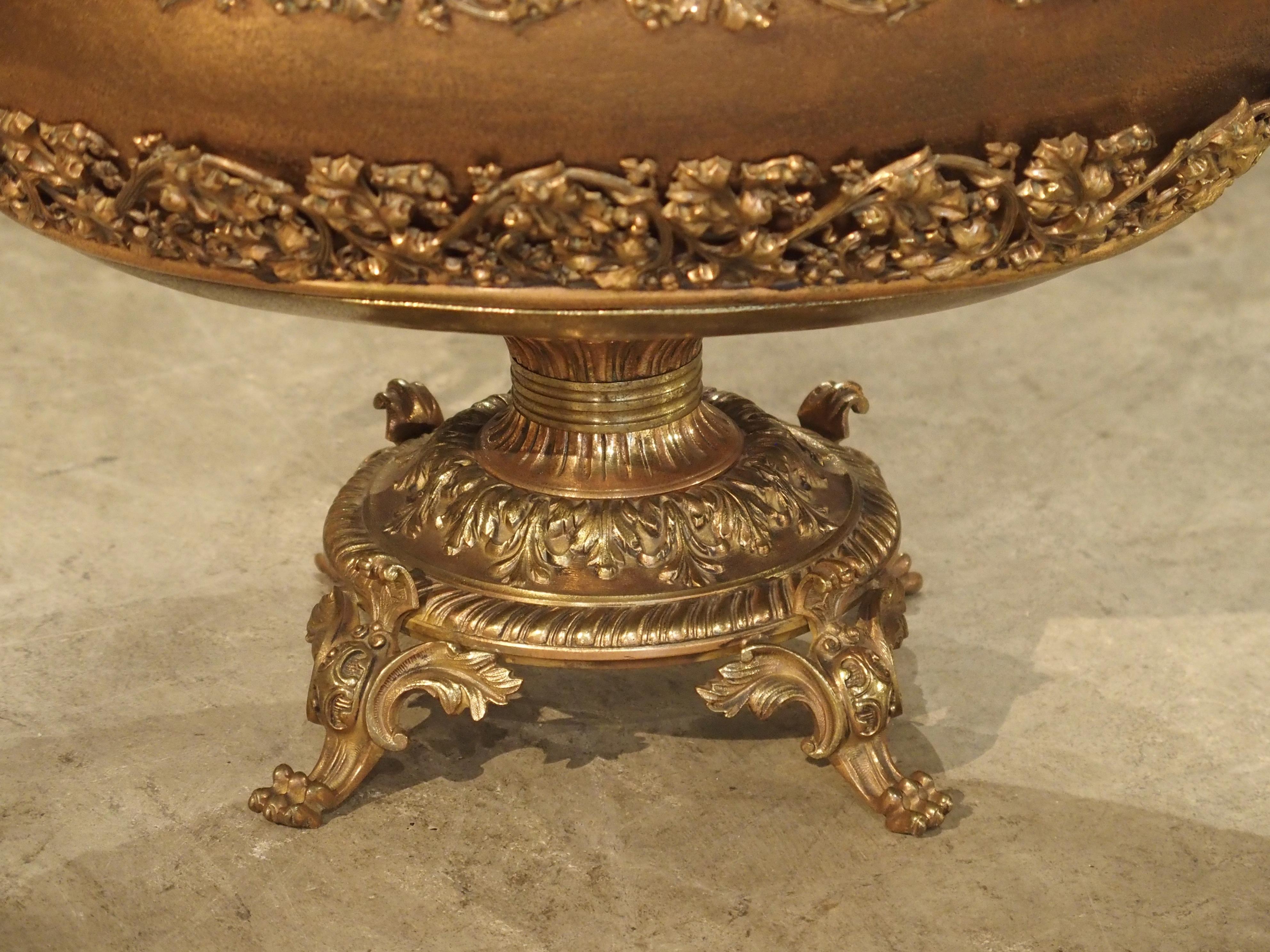 Antique Copper, Bronze, and Mixed Metal Planter from France, Early 1900s 10