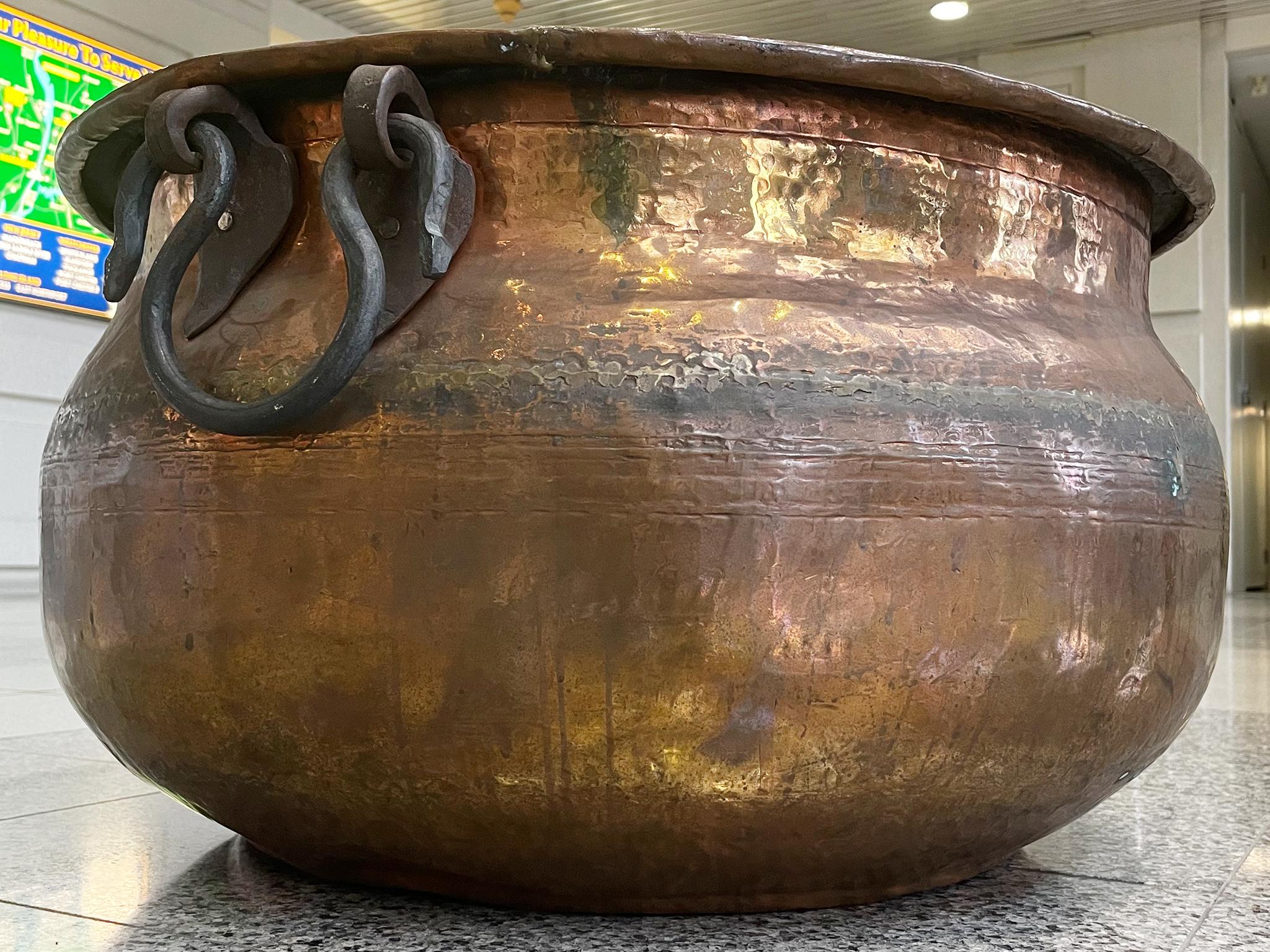 Hammered Antique Copper Cauldron