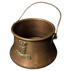 Antique Copper Cauldron - "Poitiers" Engraved, Decorative Piece - 2Y14