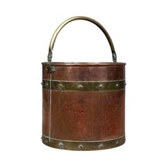 Antique Copper Coal Bin, English, Victorian, Fireside Scuttle Bucket, circa 1890