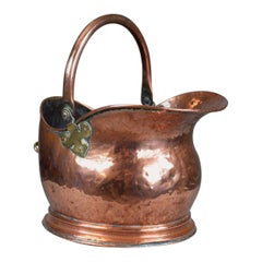 Antique Copper Coal Bin, Fireside, Scuttle Bucket, Percy Metal Works London 1929