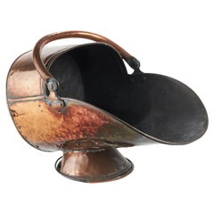 Scuttle de charbon en cuivre antique