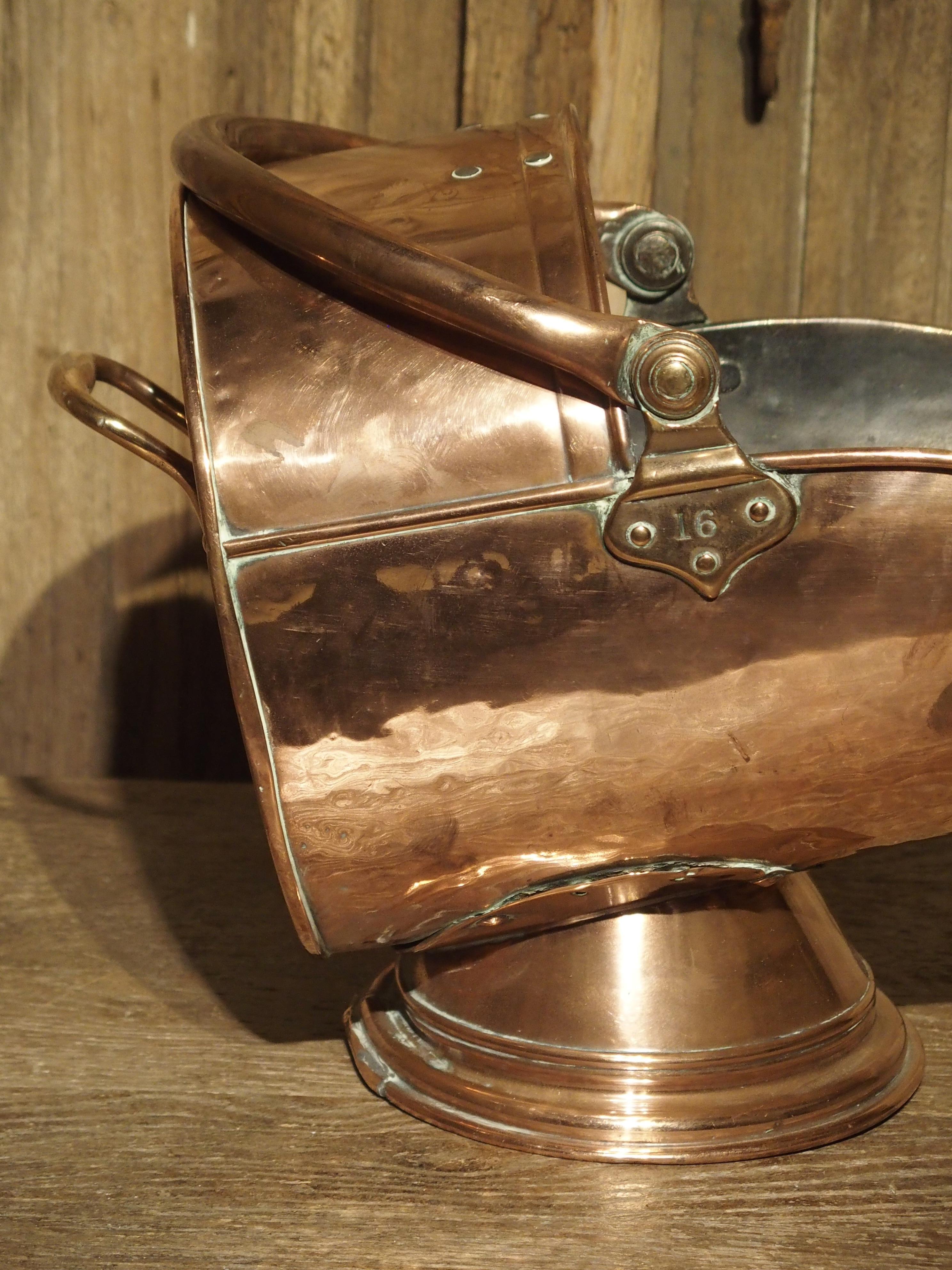 Antique Copper Coal Scuttle from England, circa 1885 3
