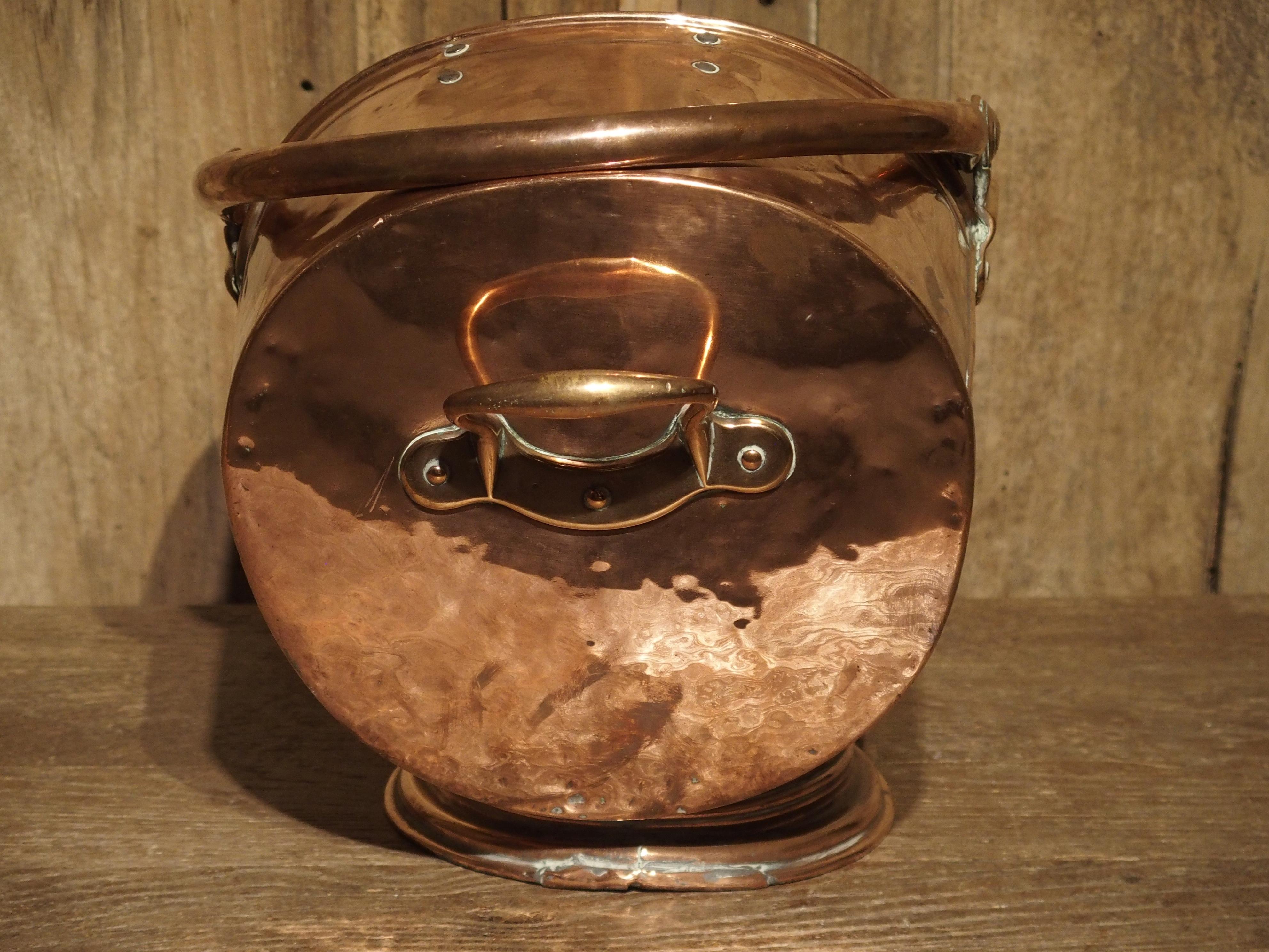 Antique Copper Coal Scuttle from England, circa 1885 5