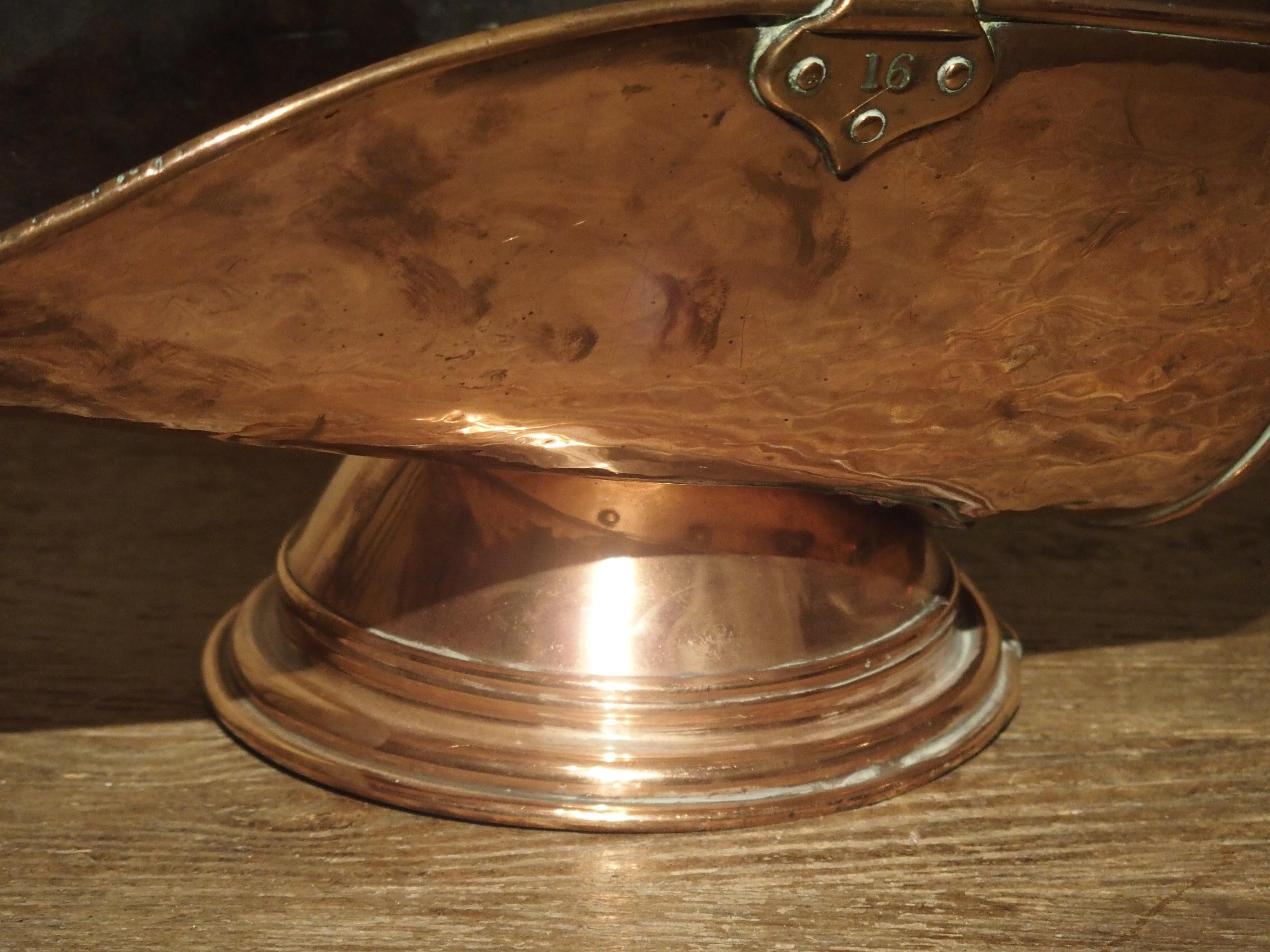 English Antique Copper Coal Scuttle from England, circa 1885