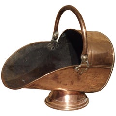 Antique Copper Coal Scuttle from England, circa 1885