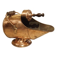 Antique Copper Coal Scuttle from France, circa 1900