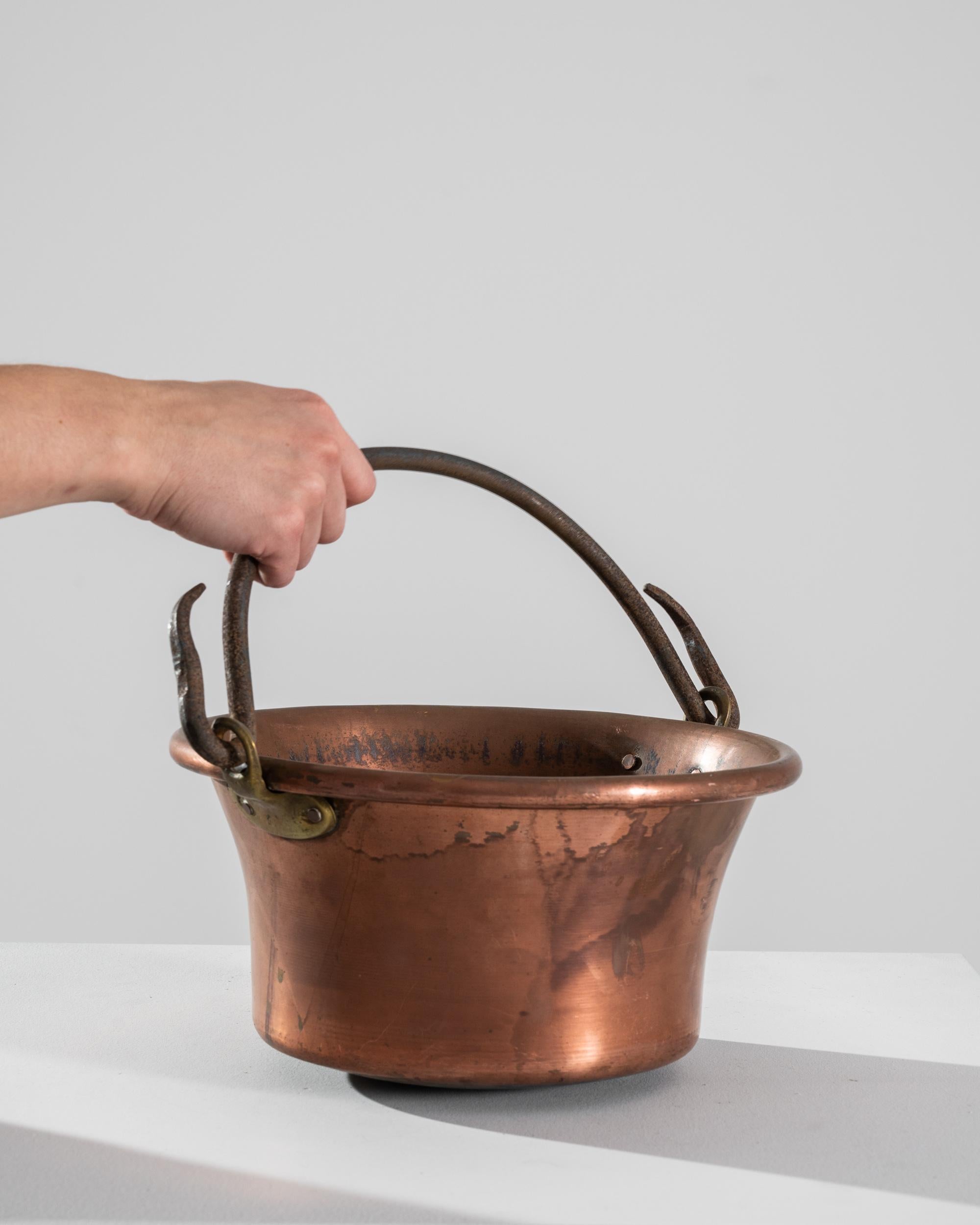 Country Antique Copper Cooking Pot