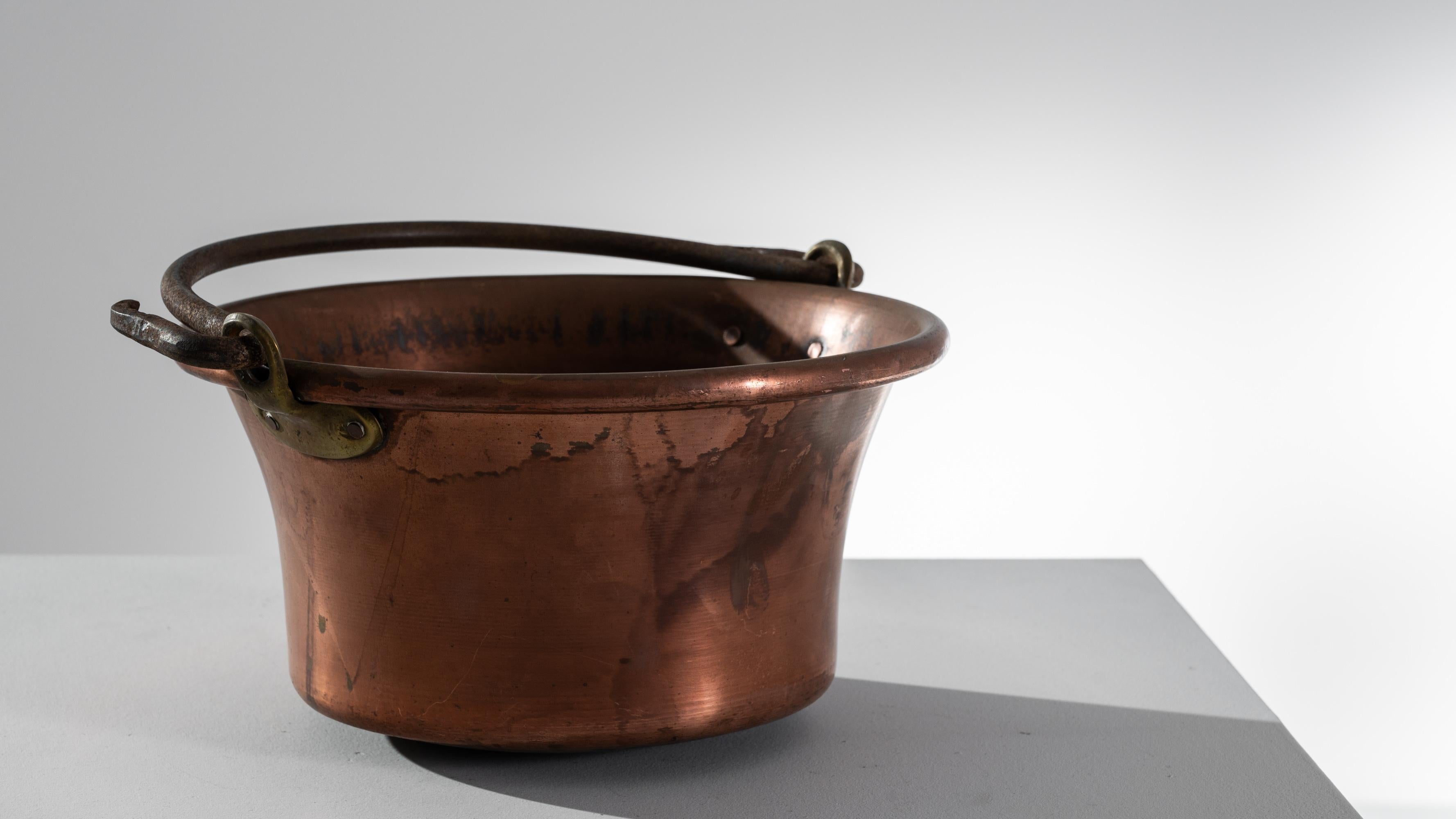 Antique Copper Cooking Pot In Good Condition In High Point, NC
