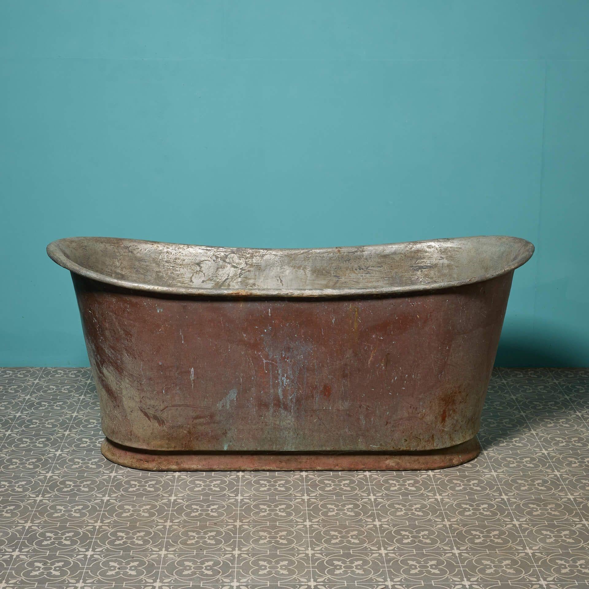 XIXe siècle Baignoire double en cuivre antique en vente