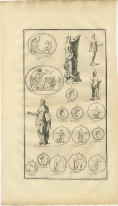 Antique Copper Engraving, Mythological Relief, Early 18th Century