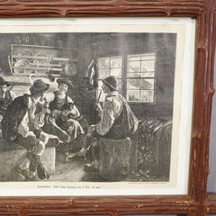 Antique Copper Engraving Print with Popular Bavarian Scene ca. 1900