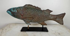 Antique Copper Fish on Iron Base
