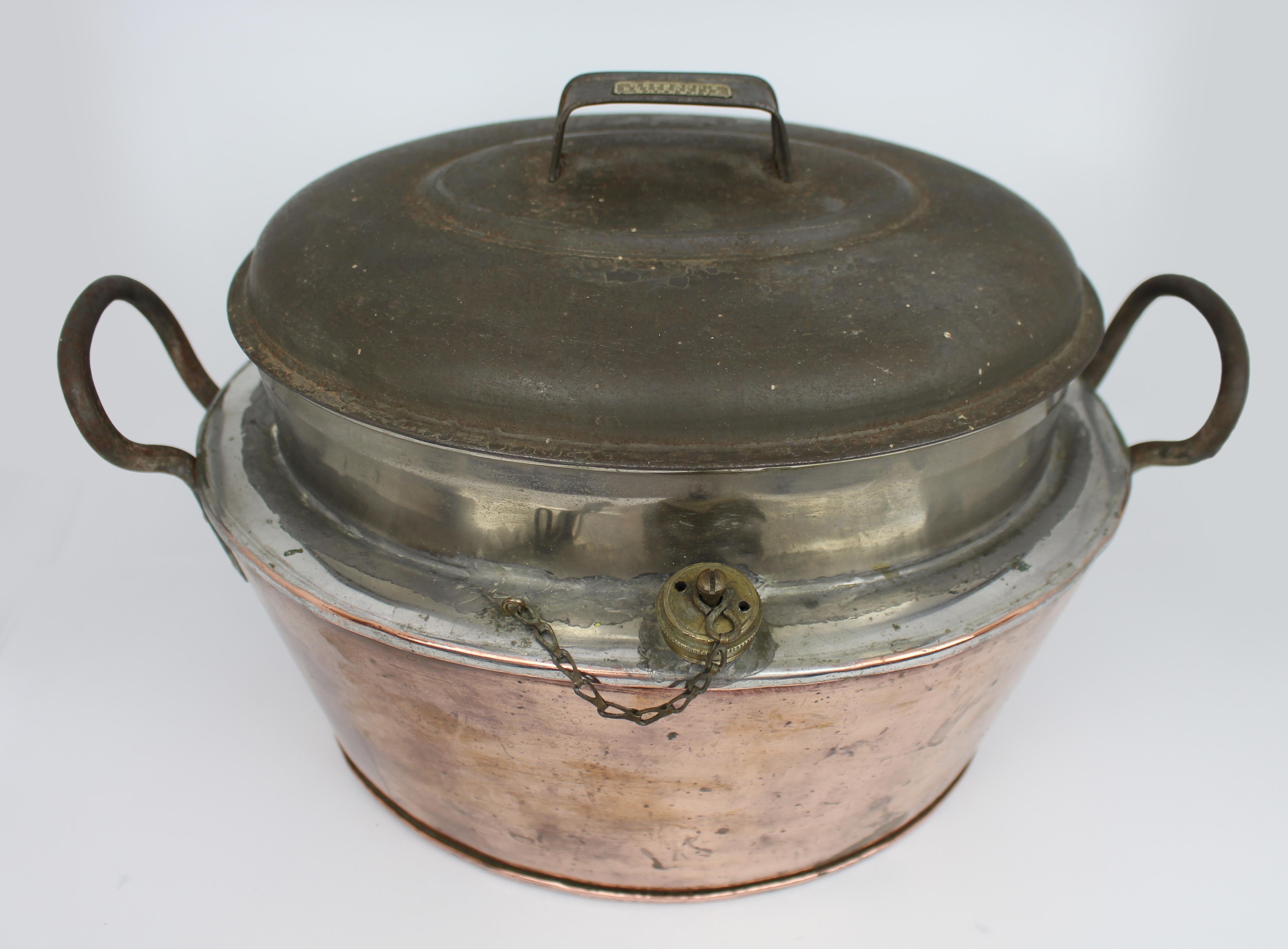 Antique Copper Fish Steamer Welbank's Boilerette Banbury (Britisch) im Angebot