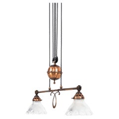 Lampada da soffitto in vetro prismatico GEC Rise and Fall, 1930 ca.