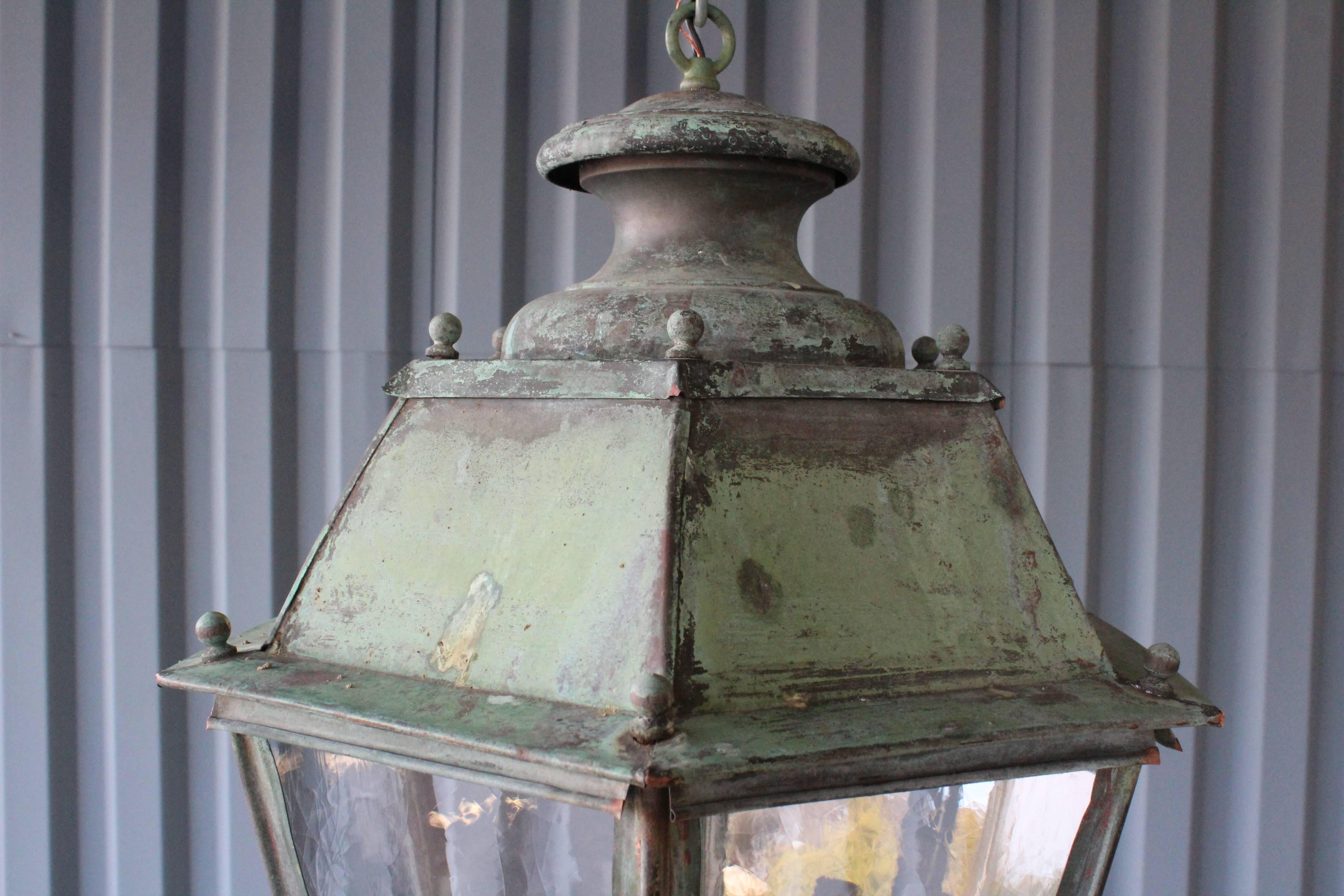 Early 20th Century Antique Copper Hanging Lantern