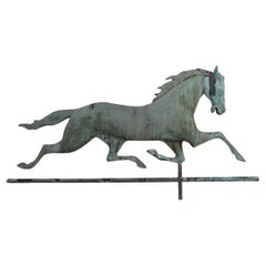Antique Copper  Horse Weather Vane in Fine Verdigris Finish c Late 19th C.