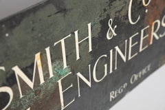 Antike Wandtafel mit Intarsien aus Kupfer für den Eingangsbereich. c.1920