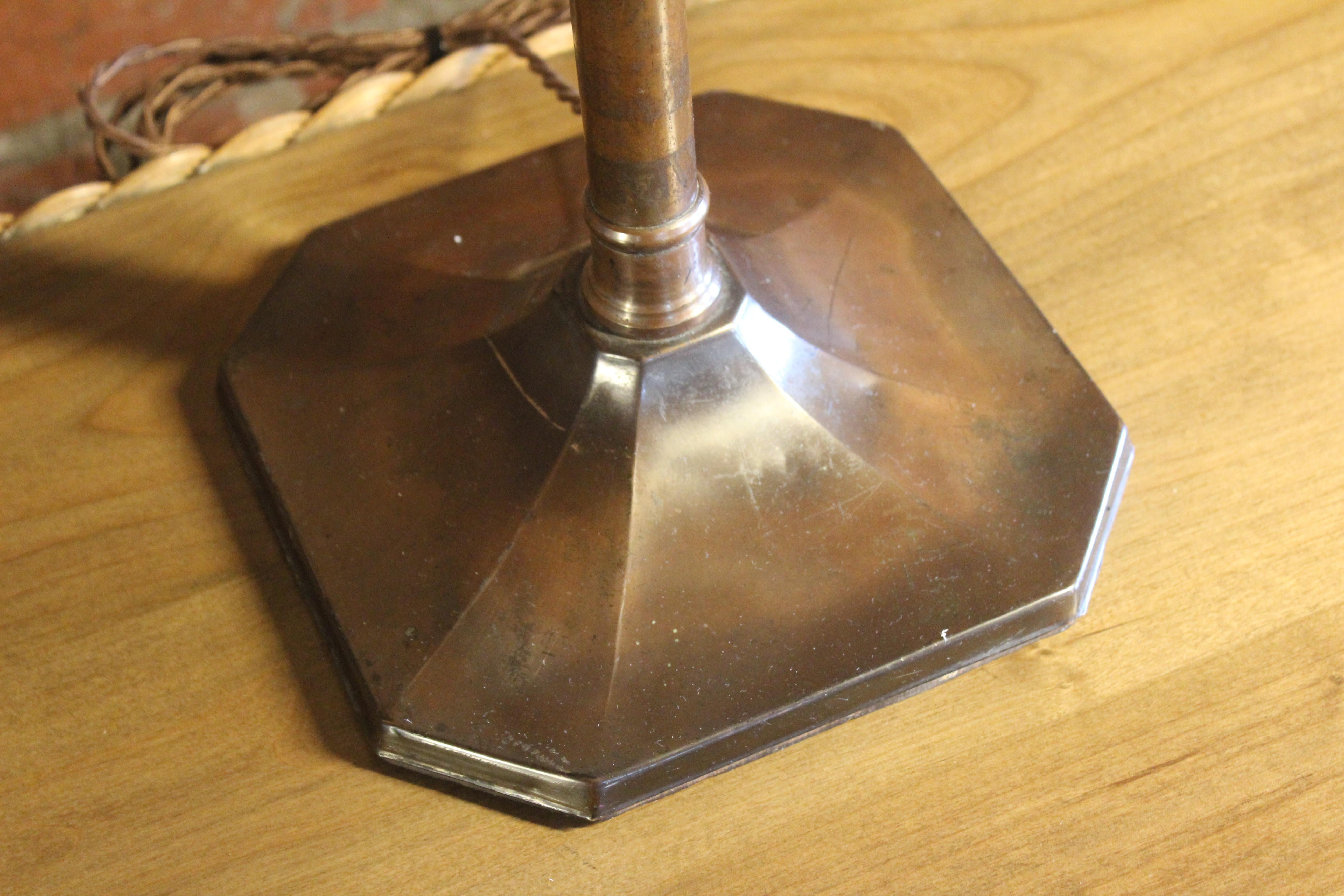 British Antique Copper Lamp For Sale